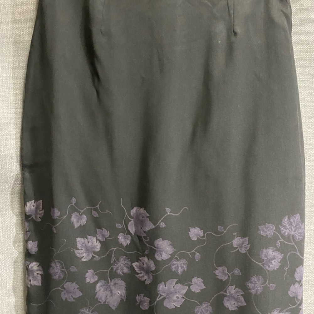 Express Gray and Purple Floral Pencil Skirt